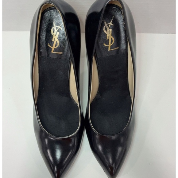 ✨ RARE Yves Saint Laurent Black Leather Pumps with Wooden Heel | EU 41 ✨ - Picture 4 of 9